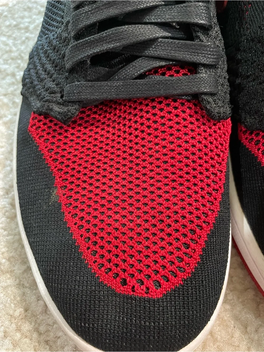 Nike Air Jordan 1 Retro High OG Flyknit 'Bred' - Red & Black Men’s Size 12